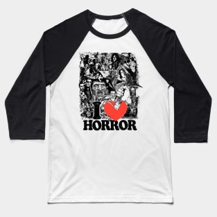 I Love Horror Baseball T-Shirt